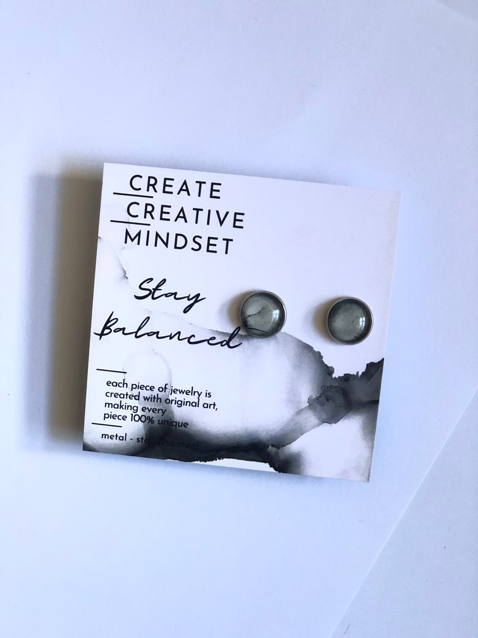 Mantra Earrings Alcohol Ink Jewelry